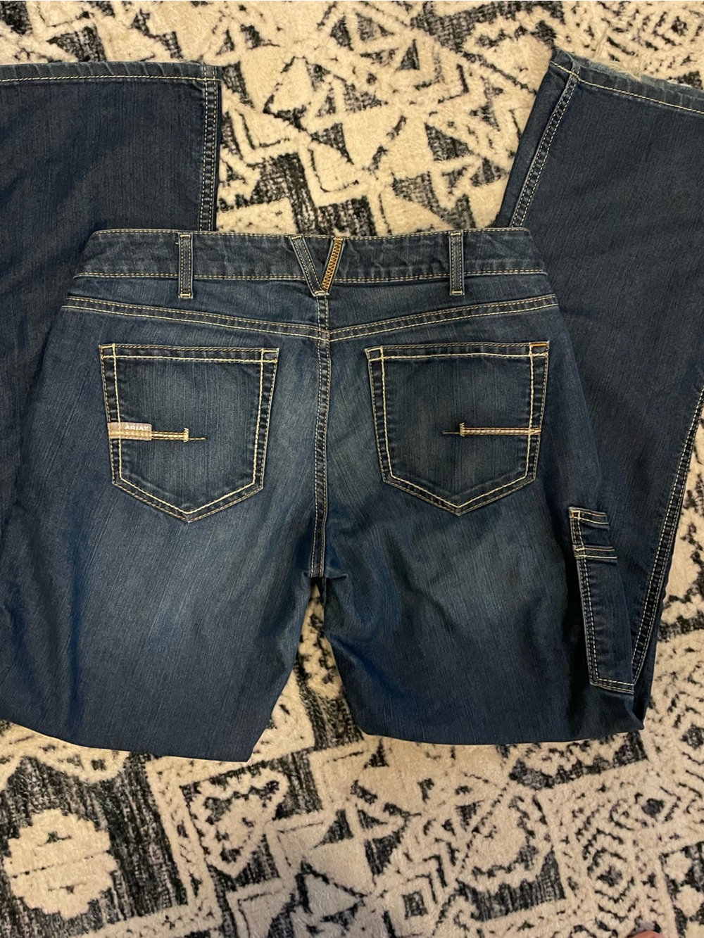 Ariat Rebar Dark Blue Relaxed Boot Cut Jeans